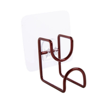 免打孔無痕粘貼浴室收納架（深酒紅【透明款】） 