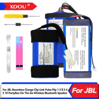 XDOU New Battery For JBL Boombox Charge Clip Link Pulse Flip 1 2 II 3 4 5 10 PartyBox On The Go Wireless Bluetooth Speaker
