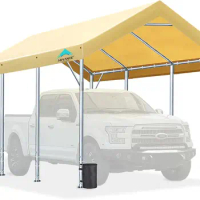 ADVANCE OUTDOOR 10x20 ft Heavy Duty Carport with Adjustable Height from 9.5ft to 11ft, Car Canopy Garage Shelter Boat Wedding Pa