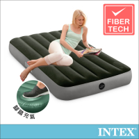 INTEX 經典單人加大充氣床墊-內建腳踏幫浦-寬99cm(64761)