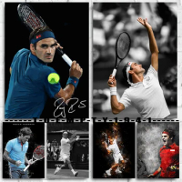 Tennis Player Roger Federer Poster Tennis Star Player Canvas Prints Wall Decoration Tennis Sports Wall Decor Aesthetic Picture