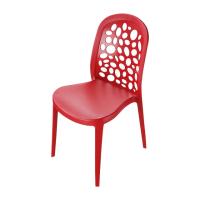 【KEYWAY 聯府】海島風休閒椅-2入 紅(塑膠椅 靠背椅 MIT台灣製造)