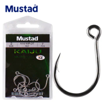 1pack Mustad KAIJU Fishing Hooks 10121NP-DT size8-size8/0 High Carbon Steel Barbed Jig Hook Bait Lure Sea Fish Snake Anzol Pesca