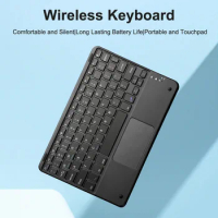 Wireless Keyboard with Touchpad, Ultra-Thin Bluetooth Mini Wireless Rechargeable Keyboard for iPad p