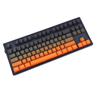 140 Keys Orange Gradient Keycaps Sunset PBT Double Shot OEM Side Print Backlight Through Mechanical Keyboard GK61 Anne Pro 2