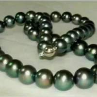 20 INCH AAAA 10-11mm REAL natural TAHITIAN black pearl necklace 14k Gold Clasp 16in18in 20in 22in 24in 26in28in30in32in34in 36in