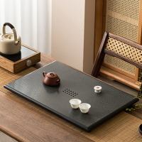 天然烏金石茶盤家用辦公簡約設計茶具石茶海中式客廳托盤
