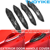 LHD RHD Real Forged Carbon Fiber Exterior Outer Door Handle Cover Trim For BMW 5 6 7-Series M5 M6 F10 F06 F12 F01 F02 2011-2014