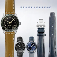 Belt Watch Accessories for Longines Spirit CONQUEST L3.810/L3.820 Series Cow Leather Bracelet Men Watch Strap Original 21 22mm