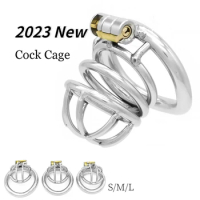 Male Metal Chastity Belt Anti-Cheating Chastity Bondage Cock Cage Penis Cage Chastity Device 40/45/50MM Adult Erotica Men Gay 18