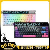 KT68 Pro Mechanical Keyboard With Screen 68keys 3-Mode Wireless Keyboard Hot-Swap TTC Kailh Switch RGB For PC Laptop Men Gift