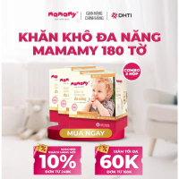 Khăn khô đa năng Mamamy cao cấp combo 3 hộp dùng thay khăn sữa, an toàn cho bé 180 tờ/hộp