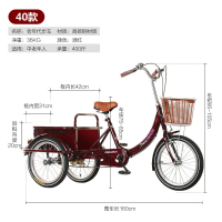 Elderly Pedal Human Tricycle Elderly Pedal Small Bicycle Cargo Dual-Use Scooter Shopping Cart