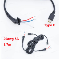 2pcs USB Type C Charging Cable DC Jack Plug Power Adapter For Laptop 45w 65w USB-C Connector Cord 20