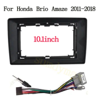 10.1 inch Car Radio Fascia for Honda Brio Amaze 2011-2018 big screen 2 Din android Car Radio Fascia frame Cable wire