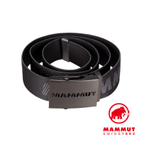 【Mammut 長毛象】Mammut Logo Belt 金屬LOGO印花編織腰帶 黑/鈦金灰 #1192-00070
