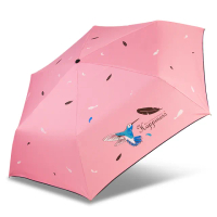 【雙龍牌】蜂鳥超輕細黑膠三折傘鉛筆傘晴雨傘(抗UV防曬陽傘汽球傘兒童傘B8010NB)