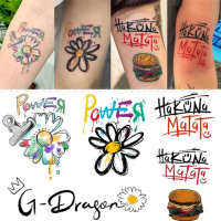 Pelekat Tatu Bahasa Inggeris, GD Quan Zhilong, Rekaan Daisy Kecil Hakuna Matata, Graffiti Lengan, Ka