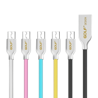 【Golf】USB 2.0 轉 Micro USB 鋅合金接頭多彩細線(1M)