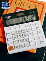 CASIO卡西歐MH/DH-12商務型會計財務辦公計算器簡約可愛迷你時尚白領大按鍵大屏太陽能計算機包郵