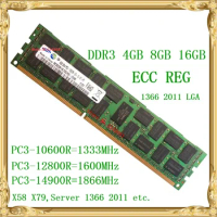 DDR3 4GB 8GB 16GB server memory 1333 1600MHz ECC REG DDR3 PC3-10600R 12800R Register RIMM RAM X58 X79 motherboard use