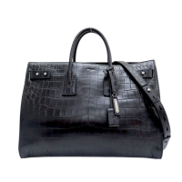 【二手名牌BRAND OFF】SAINT LAURENT YSL 聖羅蘭 鱷魚皮壓紋 亮面皮革 Sac De Jour 兩用包