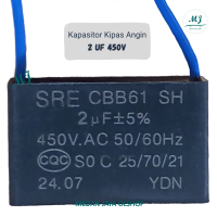 Kapasitor Kipas Angin 2Uf CBB61 untuk Merek Panasonic KDK Maspion Cosmos Miyako Sekai Advance