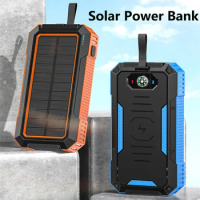 50000mAh Solar Power Bank 15W Qi Wireless Charger for iPhone 13 Samsung Huawei Xiaomi Poverbank PD 22.5W Fast Charging Powerbank