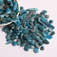 千琪水晶碎石取材大自然磷灰石原石擺件藍色能量石魚缸石盆栽造景