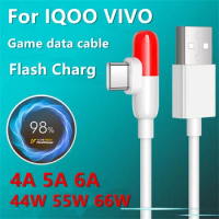 4A Flash Charge USB Type-C Cable for Xiaomi 11 Huawei VIVO X27 X27 Pro NEX NEX2 IQOO Series 44W Large Power Phone Charger Wire