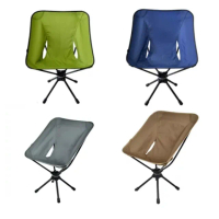 【May Shop】戶外折疊椅360度可旋轉休閒椅鋁合金超輕便攜釣魚椅露營旋轉椅子