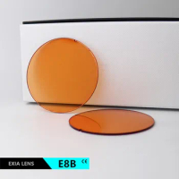 EXIA E8B Sunglasses Lenses SHMC Amber Brown UV400 AR Green Middle Degree Color Base Curve 2