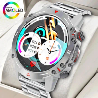 New AMOLED Men's Smart Watch Bluetooth Call Health Monitor 1.43 Inch IP68 Waterproof Outdoor Sports Smartwatch For HUAWEI XIAOMI