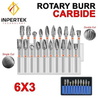 Rotary Burr 6X3 Double Cut Cuner Carbide 6 mm Mata Tuner Porting Pendek TYPE 7
