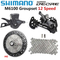 SHIMANO DEORE M6100 1x12 Speed derailleur Groupset MTB Mountain Bike M6100 shifter Rear Derailleur SUNSHINE Cassette 52T 50T 46T