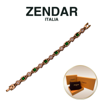 【ZENDAR】4顆純鍺 健康鈦鍺白鋼玫瑰金深綠鈦鍺磁石手鍊精品 附送禮提袋(M號 67626)