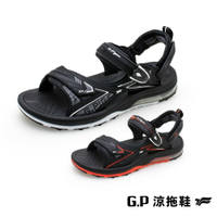 【GP】男款超緩震氣墊涼鞋 G1676M-黑色/橘色(SIZE:39-44 共二色) G.P