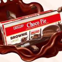 Euro Choco Pie Chocolate Flavourer Brownie with a Chocolate Flavoured Cream Center - Rich & Indulgen