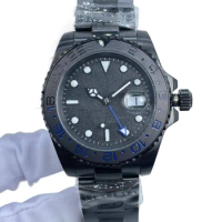 "Fossil Men's 40mm Black Waterproof Watch with Folding Buckle, Stainless Steel Strap"