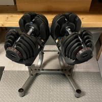 Free Shipping Seller Pay Taxes Gym Commercial Weight Adjustable 40kg*2=80kg+ Stand Dumbbell Set