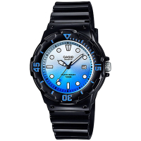 CASIO卡西歐 清涼海洋風女錶 送禮首選-漸層藍x黑/32mm LRW-200H-2EVDR