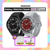 三星 SAMSUNG Galaxy Watch 6 Classic R950 43mm (藍牙) 智慧手錶【贈藍牙耳機+磁吸錶帶】