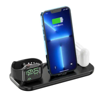 3 in 1 Wireless Charger Stand For iPhone 11 12 13Pro Max Apple Watch AirPods Phone Holder Qi Fast Charging Station Dock