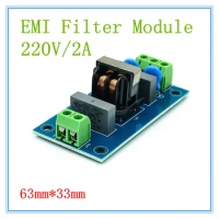 1PCS EMI Filter Sound lifting tool Power filtering EMI filter module Filter outlet 220V 2A