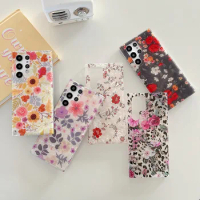 Samsung Kauri Leopard Print S20 S21 S22 Ultra Flower S20 S21 S22 Plus Fe NOTE A13 A33 A53 Soft IMD Anti-fall Silicone phone case
