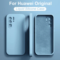 Original LIquid Silicone Case For Huawei P50 P40 P30 P20 Pro Lite Shockproof Cover Mate 30 20 Pro Lite Phone Cases Accessories