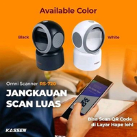 Kassen RS720 Omni Scanner Barcode 1D 2D Dekstop USB RS-720 Scan Barcode QR Efaktur Auto sense Layar 