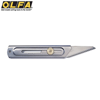 日本OLFA不鏽鋼工藝刀木工刀CK-2(附繫繩孔;不銹鋼刀身，可水洗;雙向刀刃厚達1.2mm)Craft Knife嫁接刀尖尾刀