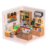 Robotime Rolife 3D Plastic Puzzle Mini Doll House Fascinating Book Store DIY Miniature House Kit