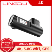 LINGDU D500 Dash Cam 4K 2160P UHD Car DVR WiFi Camera Built in GPS Voice Control 24H Parking Monitor Night Vision